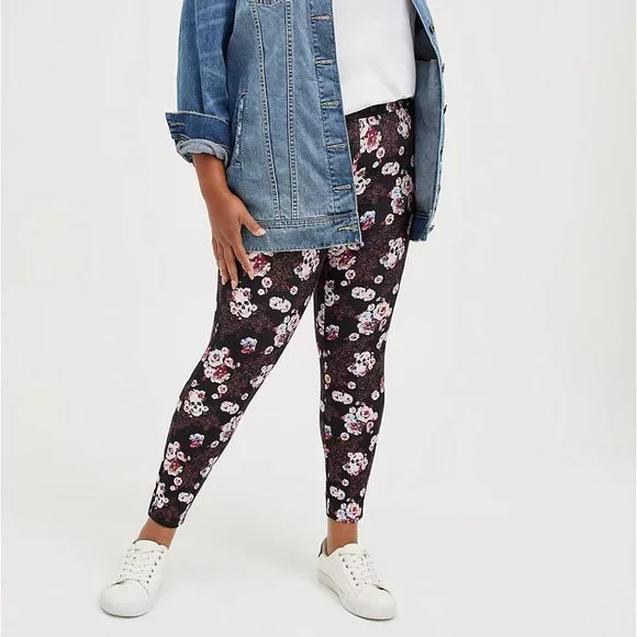 torrid, Pants & Jumpsuits, Torrid Floral Skull Leggings